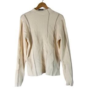 A628689 STUDIO PARK x Kerstin Lindquist Metallic Stripe Sweater Vanilla M